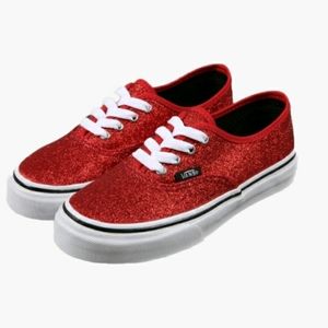sparkly red tennis shoes